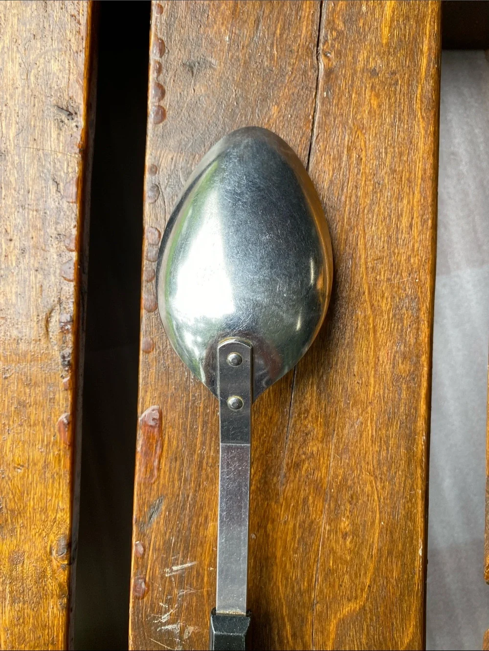 Vintage EKCO Forge Stainless Steel Serving Spoon 12